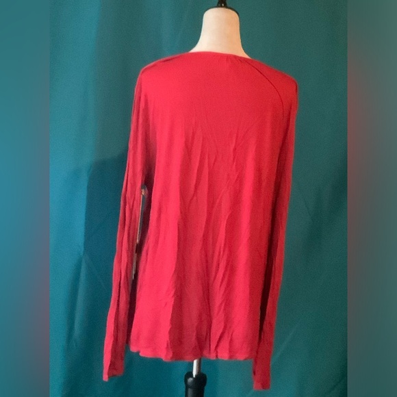 XCVI, FB, Kalvin Top, Size Large, Red, Viscose, Rayon, (NWT) - Picture 2 of 3